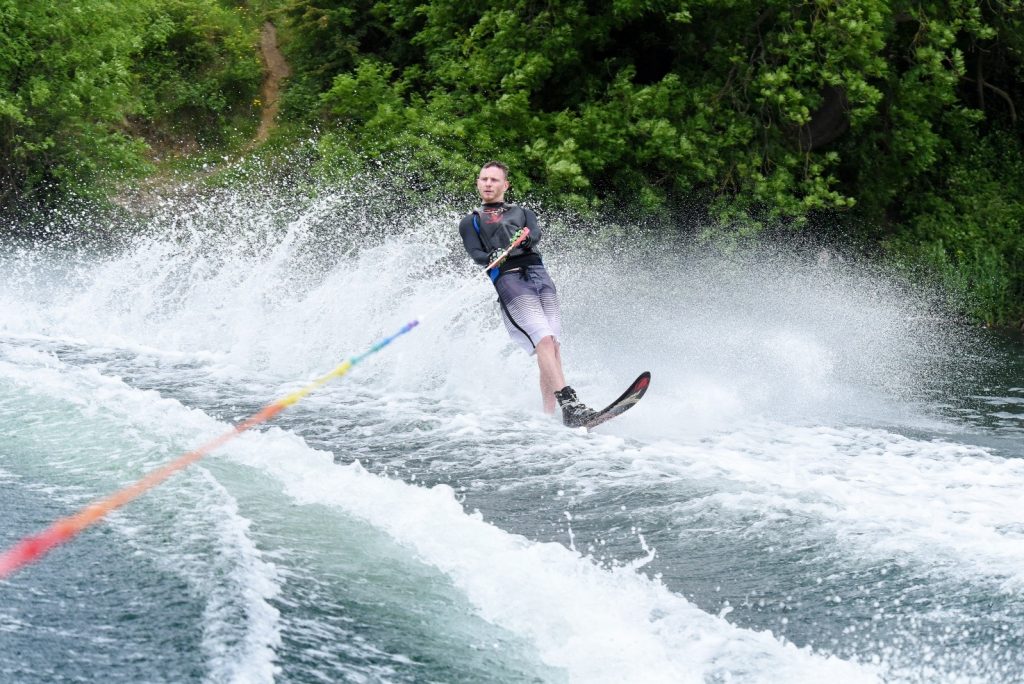 Man using a water ski